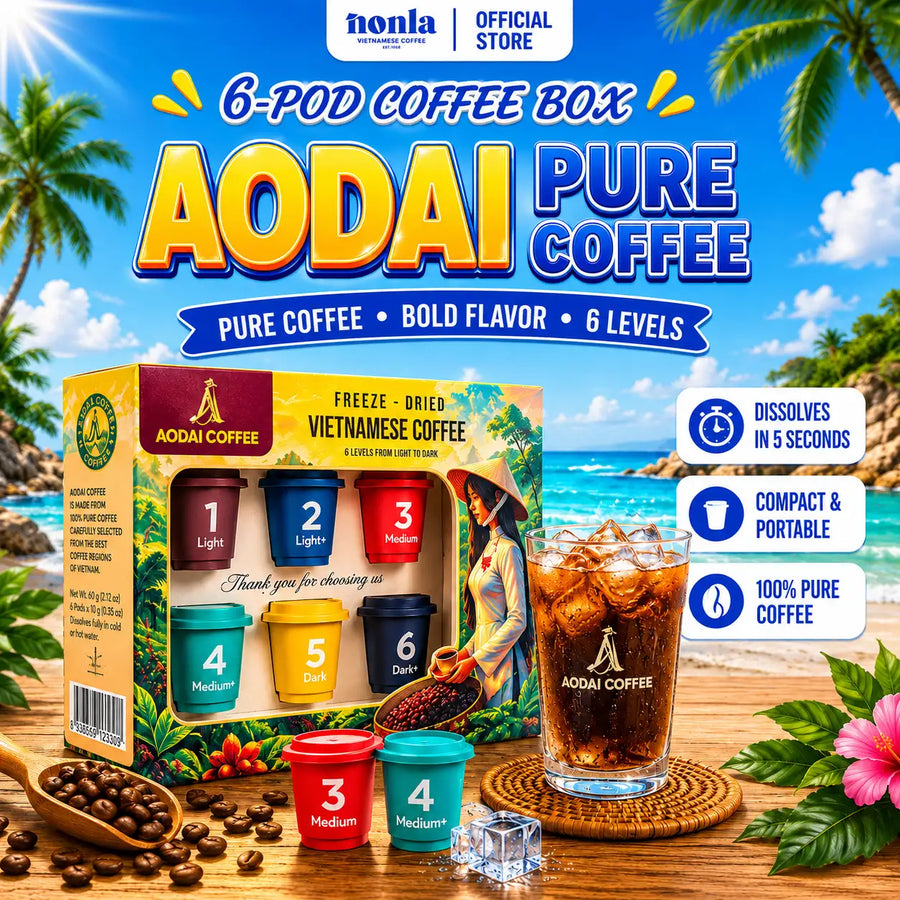 AODAI Vietnamese Robusta Coffee Discovery Set – 6 Roast Levels | 6 Pods