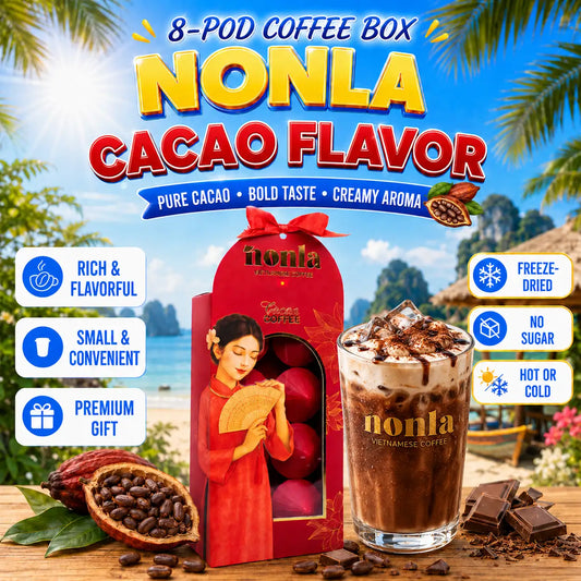 AODAI Vietnamese Cacao Powder – Rich Chocolate Flavor | 8 Single-Serve Portions