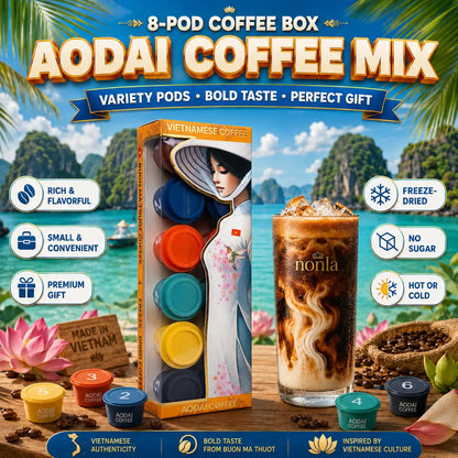 AODAI Vietnamese Robusta Instant Coffee – 6 Roast Levels | 12 Pods