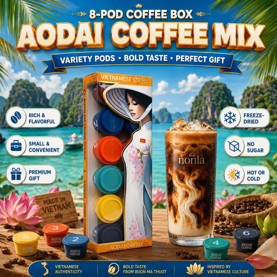 AODAI Vietnamese Robusta Instant Coffee – 6 Roast Levels | 12 Pods