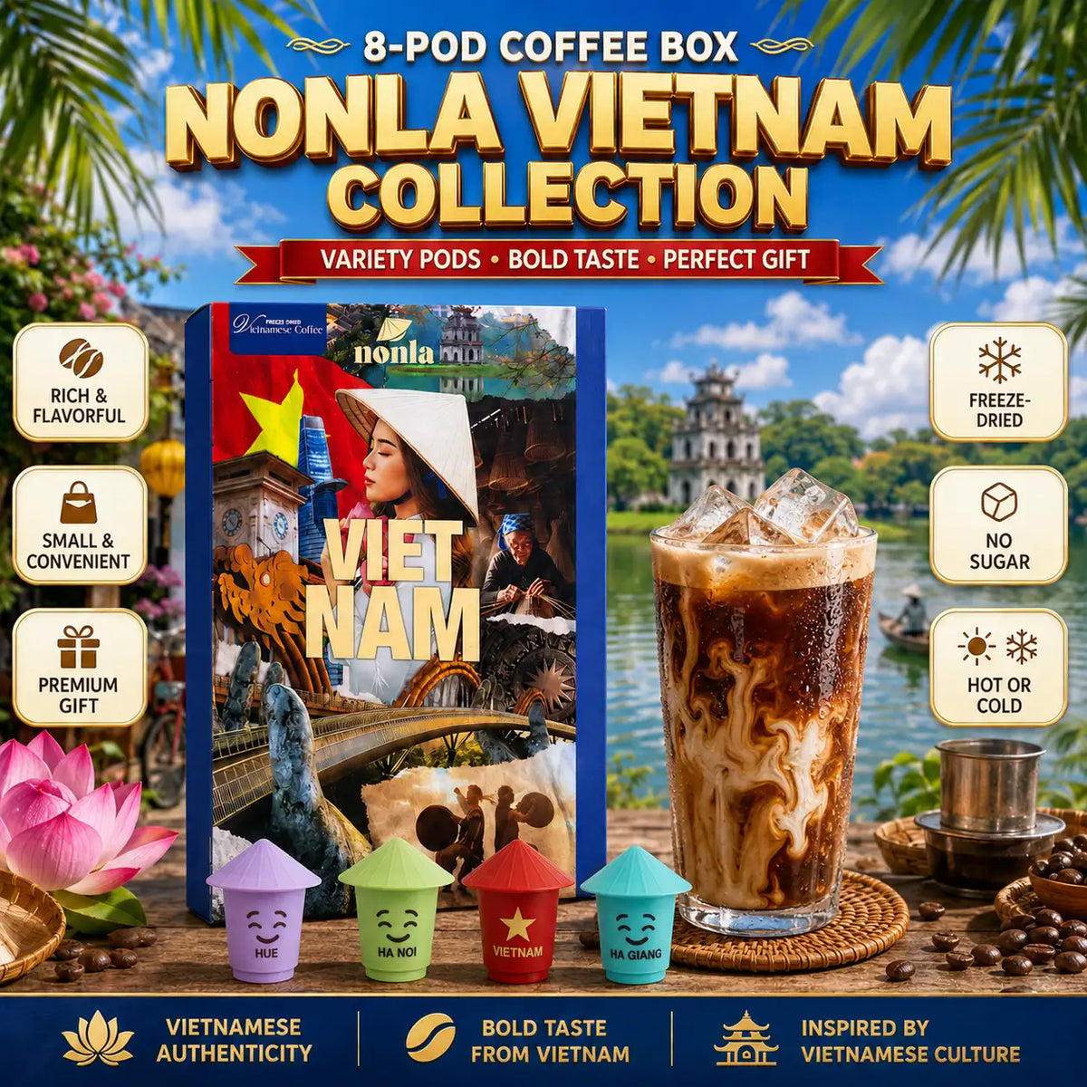 NONLA Vietnamese Instant Coffee – Multi-Roast & Flavor Mix | 18 Pods