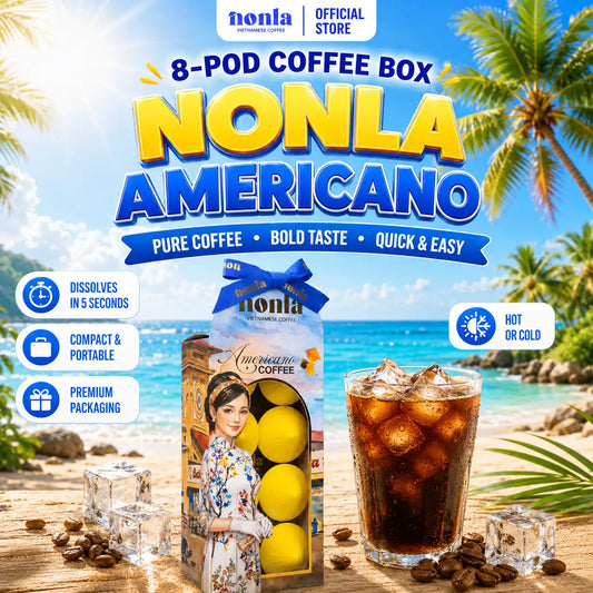 NONLA Americano-Style Vietnamese Instant Coffee – 100% Pure Freeze-Dried | 8 Pods