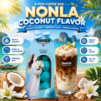 NONLA Coconut Latte Vietnamese Instant Coffee – Freeze-Dried | 8 Pods