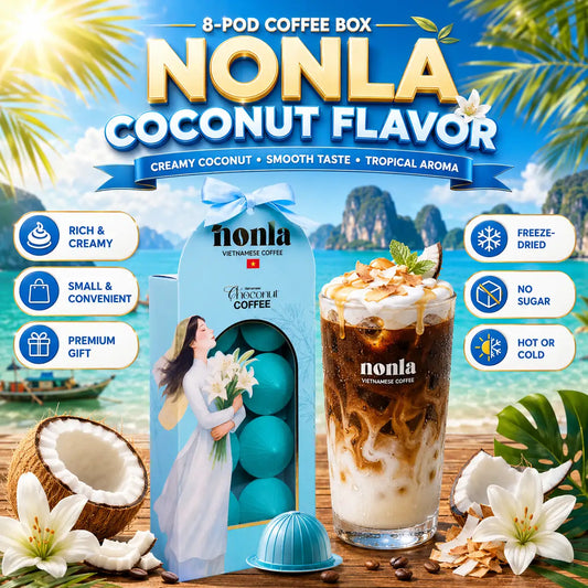 NONLA Coconut Latte Vietnamese Instant Coffee – Freeze-Dried | 8 Pods