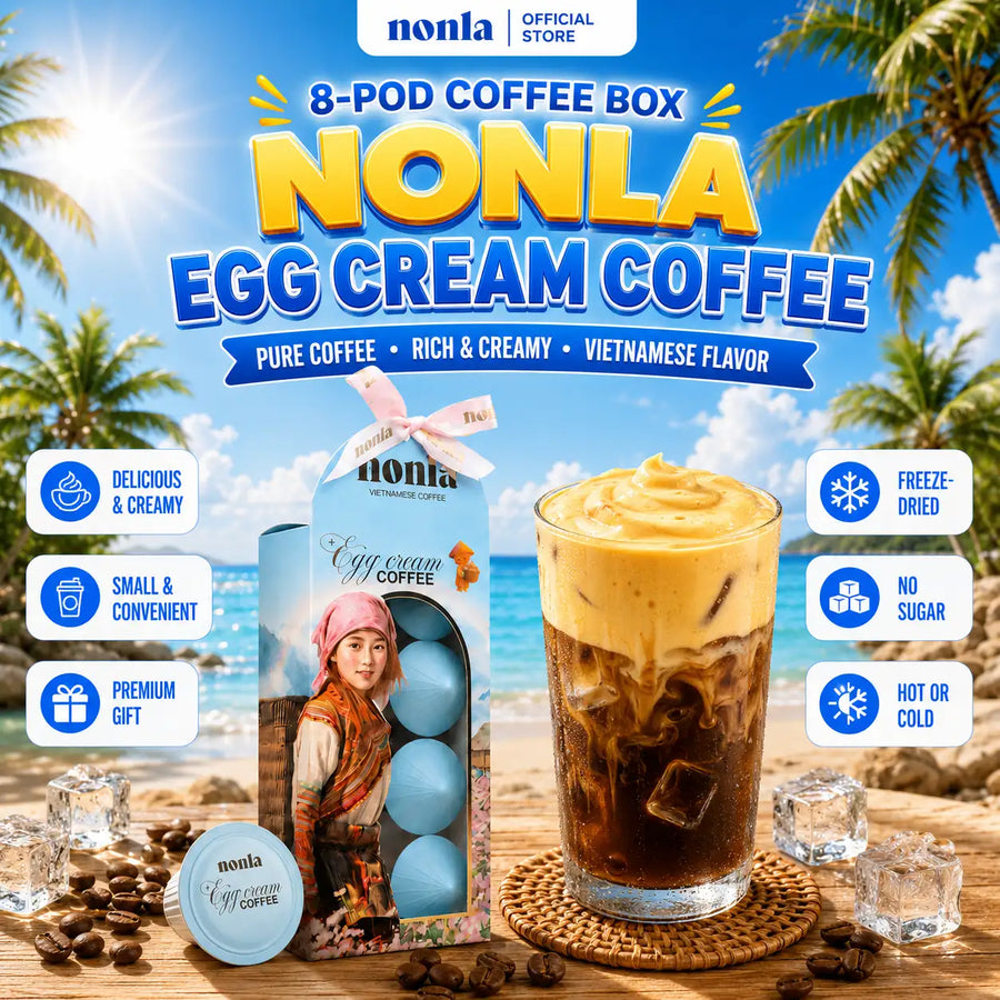 NONLA Vietnamese Egg Coffee – Creamy Instant Coffee | 8 Pods