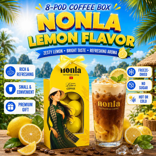 NONLA Citrus Lemon Vietnamese Instant Coffee – Freeze-Dried | 8 Pods