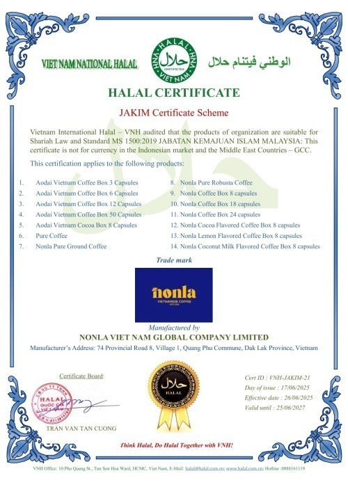 We confirm that the entire production process complies with international Halal standards.